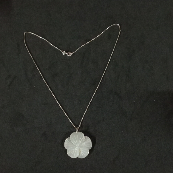 Jewelry - Italy Sterling Silver Carved Mother Of Pearl #A241